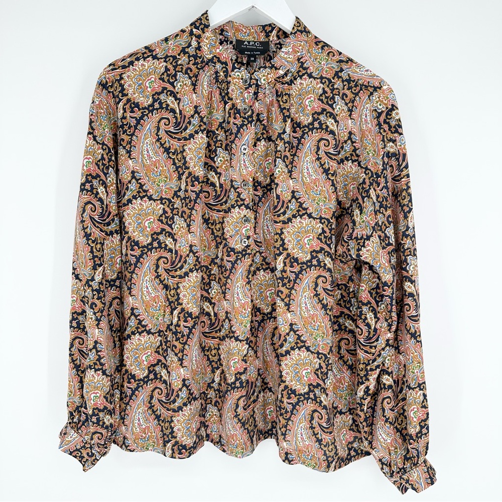 A.P.C. Paisley Print Viscose Blouse Top